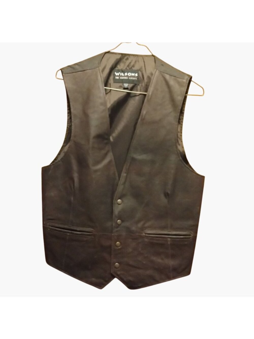 Wilsons Brown Leather Vest Western Mens Size L Large